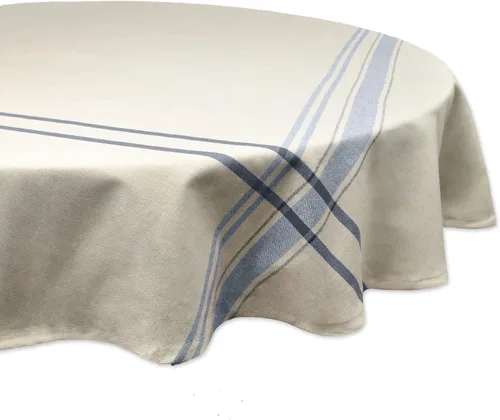 Vista 21 de DII - Mantel para mesa de comedor, estilo rústico, colección de manteles con rayas estilo francés, 60 x 84 pulgadas, color gris pardo/rojo