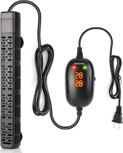 Vista 9 de HiTauing Calentador de Acuario, 50W/100W/200W/300W/500W Calentador de Tanque de Peces Sumergible con Protección contra Sobrecalentamiento y Apagado