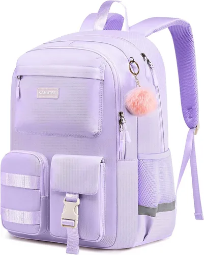 Vista 9 de Linda mochila escolar para adolescentes y mujeres estudiantes – Mochila grande para laptop de 15.6 pulgadas – Mochila de viaje para escuela