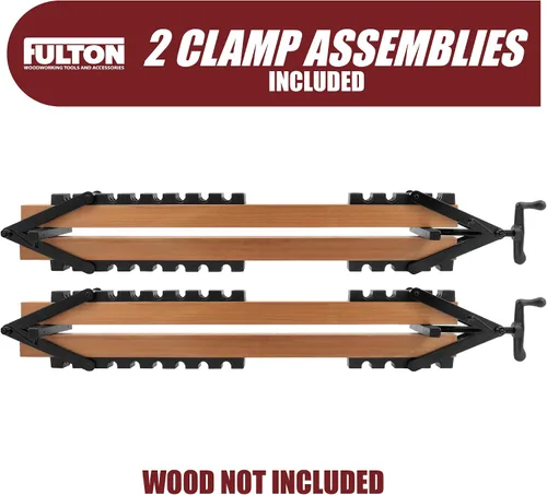 Vista 2 de Peachtree Woodworking Supply Paquete de 2 abrazaderas de presión de 4 vías para sujetar paneles desde todas las direcciones. Para carpinteros