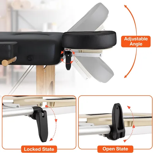 Vista 4 de Mesa de masaje, cuna y almohada, reposacabezas de cama de spa de masaje ajustable Massage Table/Bed/Chair Headrest Platform with Face Pillow