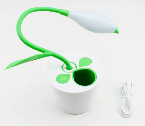 Vista 3 de Lámpara de escritorio LED para cuidado de los ojos, lámpara de mesa con control táctil con 3 niveles de brillo, decoración del hogar, con espacio