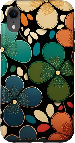Vista 8 de iPhone 15 patrón floral Murakami colorido patrón caso