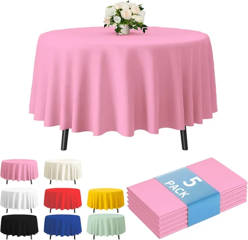 Vista 35 de Fixwal Mantel de plástico negro desechable de 54 x 108 pulgadas, mantel rectangular impermeable, paquete de 5 para graduación, decoración de fiesta