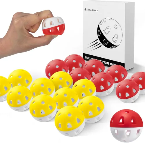 Vista 9 de Pelotas de golf de práctica resistentes al desgaste (paquete de 20), alta visibilidad para un fácil seguimiento, vuelo limitado, diseño de pelotas