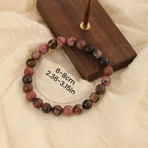 Vista 154 de Crystal Vibe Pulseras de cuentas de 0.315 in para mujeres y hombres, pulseras de cristal con piedras preciosas naturales, tamaño elástico ajustable