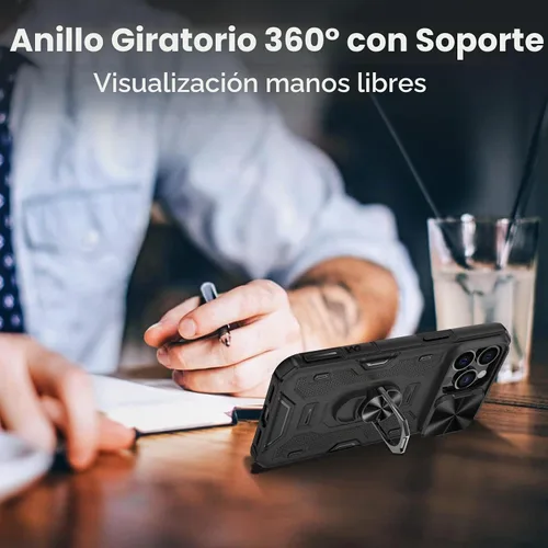 Vista 4 de VEGO Funda para iPhone 14 Pro Max - Funda con función atril para iPhone 14 A-Negro