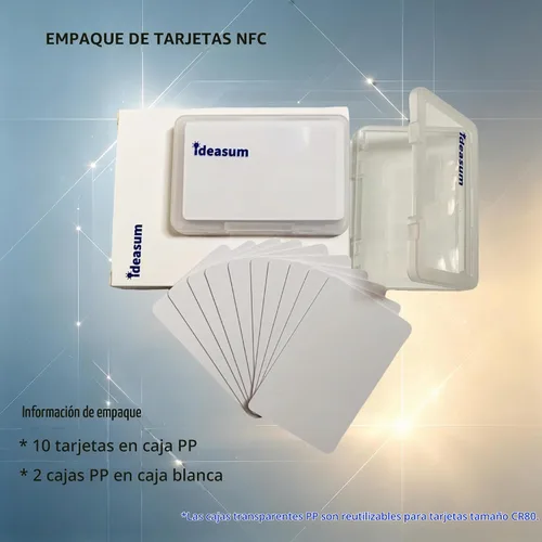 Vista 6 de 20pcs NXP NTAG215 Chip blanco NFC tarjetas, cinta imprimible y programable