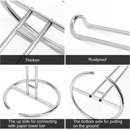 Vista 4 de NearMoon Soporte para Toallas de Papel, Dispensador de Soporte para Toallas de Papel Resistente - Todo de Metal, Tamaño Estándar o Jumbo