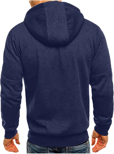 Vista 3 de Mens Hoodies Pullover Winter Oversized Long Sleeve Zip up Hooded Sweatshirt Drawstring Casual Y2k Jacket Sweater Coat