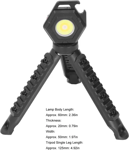 Vista 8 de COB - Luz de flash pequeña con soporte plegable - Llavero recargable de 500 lúmenes para pesca, camping, senderismo, 4 engranajes de brillo