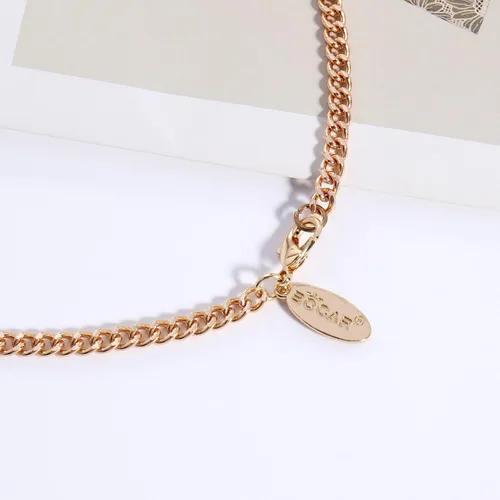 Vista 8 de Bocar Collar de cuentas, collar de cadena de eslabones largos de 2 capas, cuentas de cristal para mujer, gargantilla, regalo de joyería