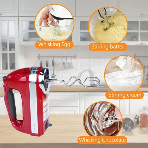 Vista 4 de 2 piezas de gancho de masa para batidora de mano, accesorios de acero inoxidable compatibles con batidora de mano kitchenAid, accesorios de repuesto