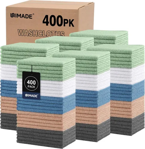 Vista 28 de UNIMADE Paquete de 100 toallas faciales a granel, paños de lavado altamente Blanco
