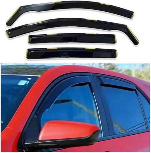 Vista 10 de Deflectores de ventana adhesivos para ventanas laterales y ventilación con viseras para 2015-2018 Chevy Silverado y GMC Sierra 1500 2500HD 3500HD