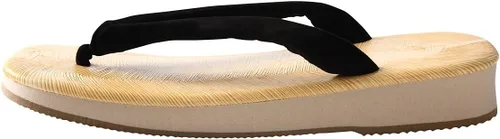 Vista 3 de Edoten Negro Setta Japanese Tatami Zouri Sandalias, Negro