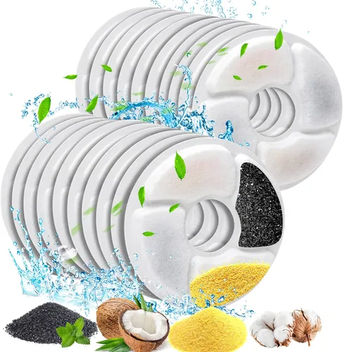 Vista 9 de Filtros de fuente de agua para gatos, 5 pulgadas, repuesto de filtros de carbón activado para fuente de perro, compatibles con gatos y perros