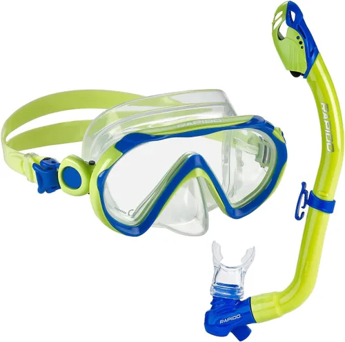 Vista 2 de Rapido Boutique Collection Sea Breeze Kids Snorkel Set Con Aletas – Anti-Niebla Jr Kids Scuba Máscara y Snorkel Con Bolsa de Transporte Equipo