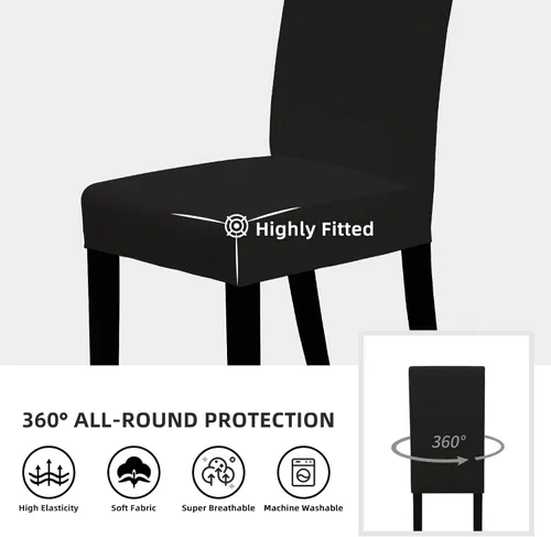 Vista 3 de Easy-Going - Juego de 2 fundas elásticas para sillas de comedor, fundas para sillas de comedor, fundas para sillas Parsons para comedor, ceremonia