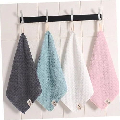 Vista 2 de 4 toallas cuadradas de secado rápido, toallas de baño de microfibra para niños, toallas pequeñas de secado rápido, toallas delicadas para la cara