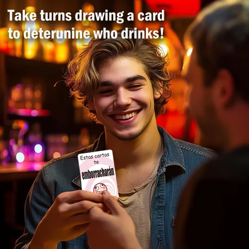 Vista 4 de Juego de Cartas para Beber Bilingüe Español-Inglés Divertidos Juegos de Fiesta con Alcohol para Adultos Emocionante Juego de Mesa para Noches