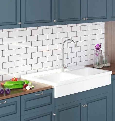 Vista 8 de ReWallpaper Papel tapiz de cocina para despegar y pegar, papel tapiz para pared de cocina, baño, impermeable, azulejos de metro, papel de contacto