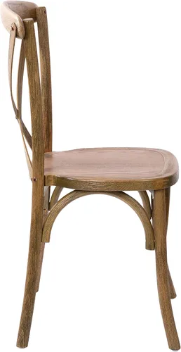 Vista 9 de Flash Furniture Advantage - Silla con respaldo en X natural oscuro raspado a mano Hand Stained Finish, Durable Construction, Commercial Use