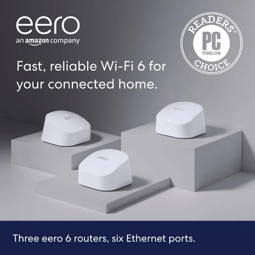 Vista 11 de Extensor de wifi Amazon eero 6 con 1 mes gratis de eero Plus (renovación automática): Agrega hasta 1500 pies cuadrados de cobertura Wi-Fi 6 a tu red