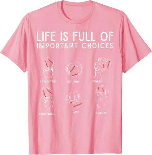 Vista 86 de Tipos de béisbol Pitches Life Choices Jugador Camiseta