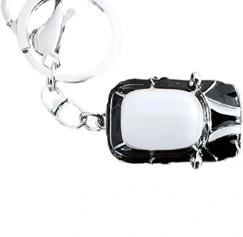 Vista 4 de Llavero de coche estilo Mini, regalo con detalles de diamantes de imitación, novedad