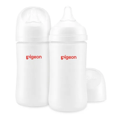 Vista 10 de Pigeon Biberones con revestimiento de silicona, cuello ancho, 5 onzas 5 Oz
