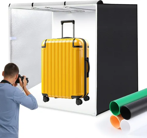 Vista 13 de PULUZ - Caja de estudio fotográfico, mini caja de luz plegable, anillo de luz LED, portátil, estudio fotográfico, fotografía, tienda de campaña, kit