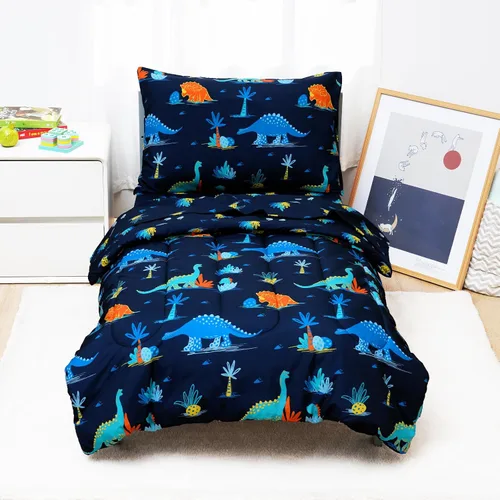 Vista 10 de david's kids Juego de ropa de cama de 4 piezas para niños pequeños - Juego de ropa de cama suave y transpirable para niñas, incluye edredón Mariposa