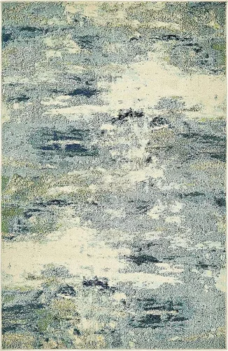 Vista 14 de Tapete abstracto Unique Loom, colección Estrella, moderno, multiárea, Polipropileno, Azul claro