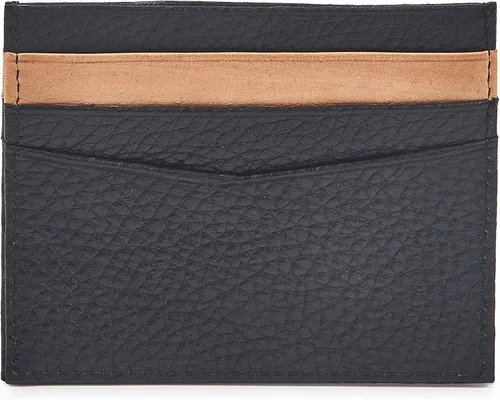 Vista 2 de Tarjetero de piel auténtica con protección RFID unisex, NegroBronceado