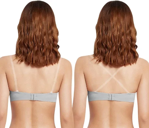 Vista 3 de Guoeappa Brasier push-up sin tirantes para mujer, con aros, acolchado, para bodas.