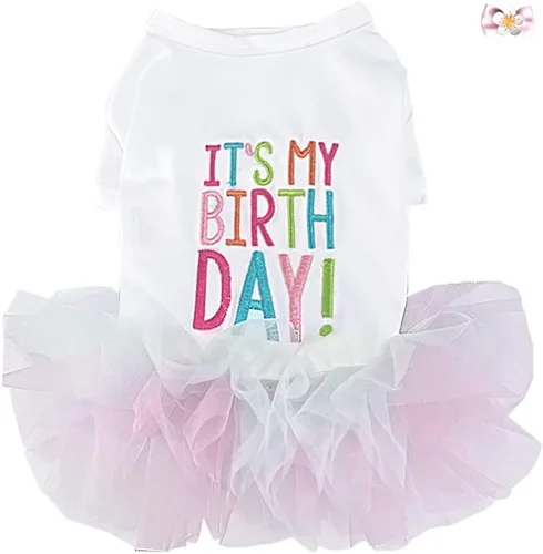 Vista 32 de ANIAC Daisy Vestidos para Perros Pequeños Hembra con Anillo para Correa, Nudo de Lazo Vestido de Boda para Cachorra, Traje de Gato de San Valentín