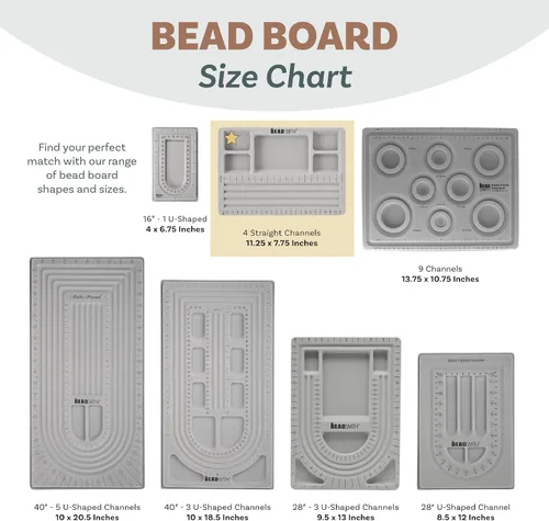 Vista 6 de The Beadsmith Mini tablero de cuentas, gris flocado, 4 canales rectos, 5 compartimentos empotrados, 7.75 x 11.25 pulgadas, tableros de diseño