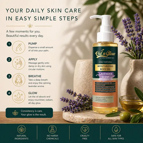 Vista 9 de Aceite corporal hidratante 100% natural para después de la ducha, aceites corporales hidratantes no grasos para mujeres y hombres, piel seca, 5.07