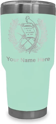 Vista 21 de LaserGram - Vaso personalizado de 20 onzas, bandera de Guatemala (negro) Regalo grabado, acero inoxidable aislado al vacío, grabado con láser