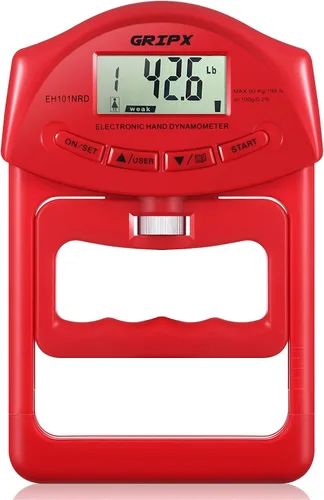 Vista 11 de Dinamómetro de mano digital medidor de fuerza de agarre Auto captura electrónica de poder de agarre manual 198 libras / 90 kilogramos