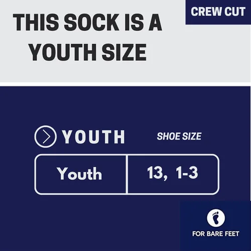 Vista 2 de For Bare Feet Calcetines de la NCAA para niños y niñas, unisex, Spray Zone Crew, para jóvenes