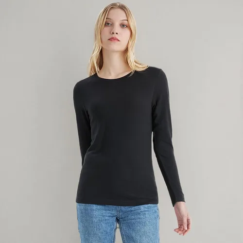 Vista 10 de Merino Protect 100% lana merino capa base mujer térmica ropa interior suave manga larga camisa para senderismo esquí