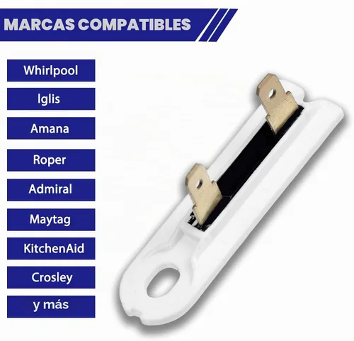Vista 3 de 3392519 WP3392519 Fusible térmico para secadora para Whirlpool, Maytag, Kenmore