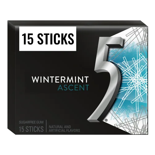 Vista 12 de 5 GUM Goma de mascar Spearmint Rain sin azúcar, paquete de 35 barras