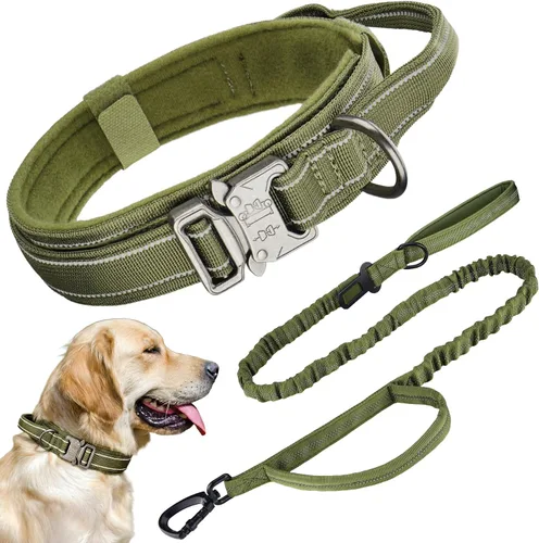 Vista 11 de KCUCOP - Collar táctico para perro, collar militar para perro, collares para perro Tactipup, ajustable, hebilla de metal resistente para perros M, L