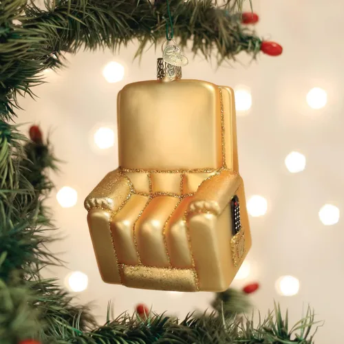 Vista 5 de Old World Christmas Adorno de cristal soplado reclinable favorito para árbol de Navidad, decoración navideña hecha a mano, colección para el hogar