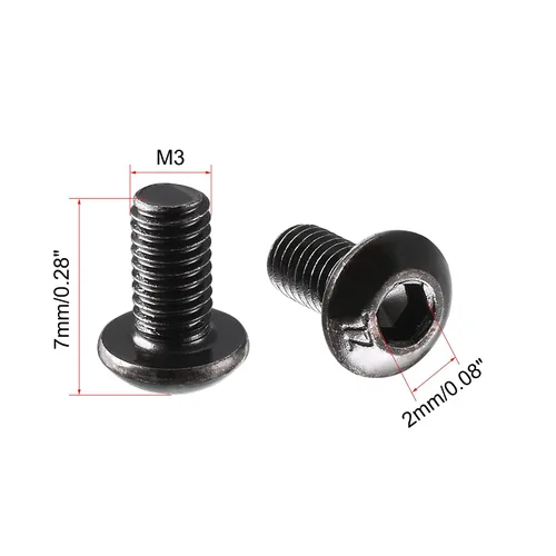 Vista 2 de uxcell M3x6mm - Tornillo hexagonal con cabeza de botón de rosca, 100
