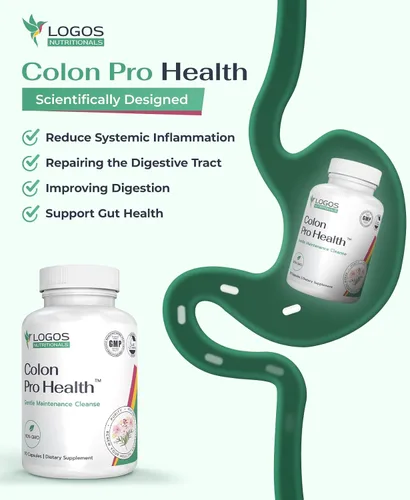 Vista 2 de Colon Pro Health - Suplemento de limpieza de fibra - 90 cápsulas - Soporte intestinal - 60 cápsulas
