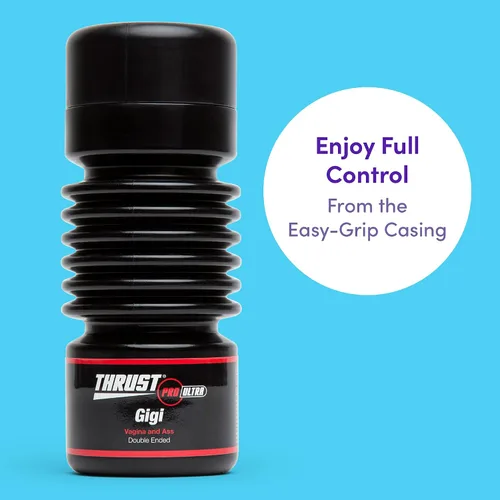Vista 5 de Lovehoney Thrust Pro Ultra Gigi - Masturbador masculino de doble extremo, vagina y culo realistas de 6.5 pulgadas con canal texturizado, juguetes